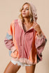 'Kaida' Colour Block Zip Through Hoodie - Celes Fashion